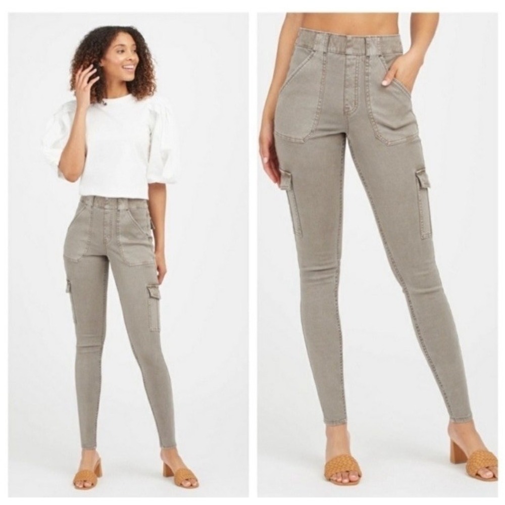 SPANX Pull-On Stretch Twill Cargo Ankle Skinny Pants Womens Medium M